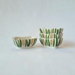 小鉢セット 陶器 粟 穀物 4点セット 手描き 金彩 小物入れ 和食 前菜