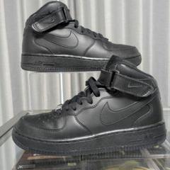 NIKE ナイキエアフォースワンミッド オールブラック 314195-004のサムネイル