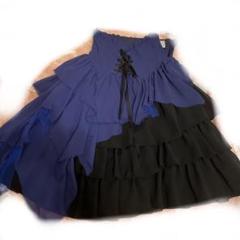 Moi-meme-Moitie ストライプ蝙蝠コルセットスカート Stripe Bat Corset Skirt by Moi-même-Moitié