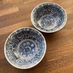 有田焼　葦田叢興山　手描染付　向付 茶碗　小鉢　飯碗　蛸唐草　2客　夫婦ペア 有田焼 葦田叢興山 手描染付 向付 茶碗 小鉢 飯碗 蛸唐草 2客