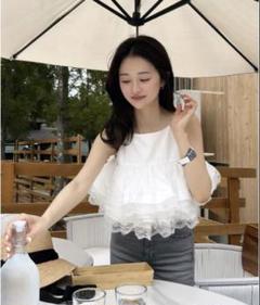 bibiy ストライプ フリル Tシャツ bibiy ストライプ フリル Tシャツ ブルー - メルカリ