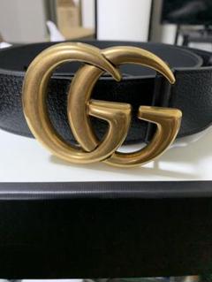 【美品】GUCCI ダブルGバックルレザーベルト マーモント 【正規品】