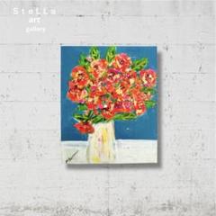 現代アート　北欧アート　壁掛け　花の絵　玄関　カラフル　北欧　モダン　ゴールドのサムネイル