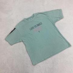 プリントTシャツ 半袖クルーネック ミントグリーン 綿100% 160サイズ