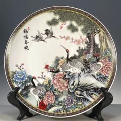 大清乾隆琺瑯粉彩万花賞盤 景徳鎮 陶磁器 装飾品 現代工芸品美術品 置物 清乾隆粉彩松鶴図紋賞盤 景徳鎮 陶磁器 装飾品 現代工芸品 美術