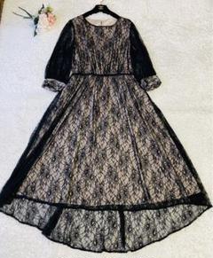 美品✨大きいサイズ　GIRL マザーズドレス　マキシ丈　レース　ブラック　2L 美品✨大きいサイズ GIRL マザーズドレス マキシ丈 レース