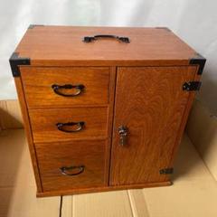 美品 欅材 ケヤキ家具 小物入れ 箪笥 引き出し 金具 レトロ 民芸