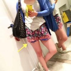 AVIE アビィ 花柄刺繍ショートパンツ ルームウェアとしても　綿のサムネイル