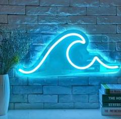 【新品】ネオンライト ウェーブ 波型 BLUE LED 調光可 USB サマー