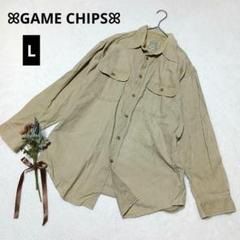 1739★GAME CHIPS コーデュロイ長袖シャツ【L】ベージュ カジュアル