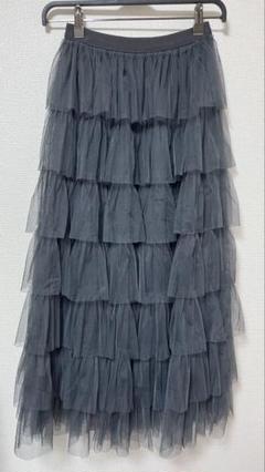 Avail チュールフリルスカート チャコールグレー M