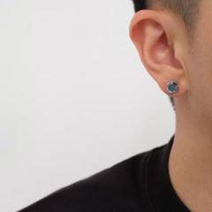 片耳用 シルバー 蛇 メンズ 【即完売再入荷】 小ぶり マグネットピアス ダイヤ