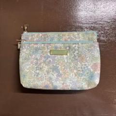 ミニポーチ Afternoon Tea アフタヌーンティー 花柄ブルー 未使用品