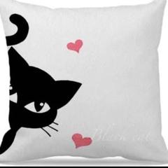 クッションカバー　猫イラスト　猫クッショんとカバー　黒猫　猫　猫小物　ねこ