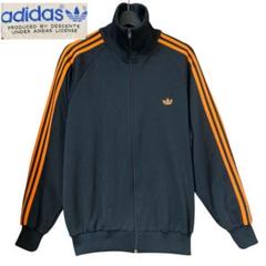 【希少】アディダス デサント ジャージ 黒 オレンジ 6号 XL トレフォイル✨ 激レア】アディダス デサント ジャージ 黒 オレンジ 3号 M