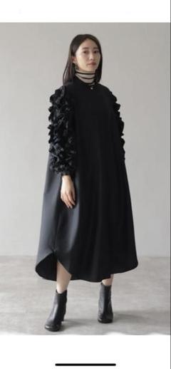 完売品★【HERENCIA】ロングワンピース フリルバルーンスリーブ 綾チェック HERENCIA - 完売品☆【HERENCIA】ロングワンピース フリル