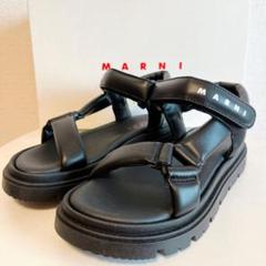 新品未使用【MARNI】マルニ ロゴ サンダル ブラック 24cm