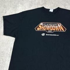 SHOWDOWN　ビッグロゴ　両面プリント　半袖Tシャツ　古着　ブラック　2XL
