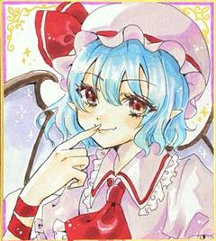 東方project イラスト　レミリア・スカーレット　ミニ色紙　アナログ
