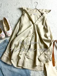 【Mila Owen】ミラオーウェン 2wayフレンチリネンシャツ グレージュ