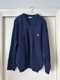 LACOSTE フランス製 ネイビー ストライプ ニット LACOSTE フランス製 ネイビー ストライプ ニット