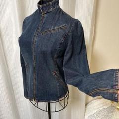 VIVIENNE TAM デニム スタンドカラー ダブルジッパージャケット VIVIENNE TAM デニム スタンドカラー ダブルジッパージャケット