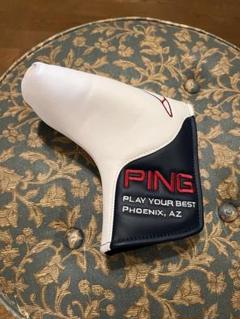 PING パター用ヘッドカバー ホワイト/ネイビー