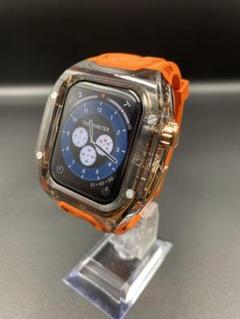 Apple Watch クリア バンド ラバー44 45 オレンジ G30-h Apple Watch クリア バンド ラバー44 45 オレンジ G30-i