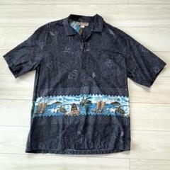 半袖シャツ　Hawaiian サイズXL 柄シャツ　グレー