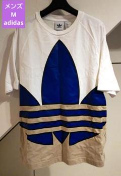 adidas Tシャツ メンズ M 美品 レア ビックロゴ ホワイト