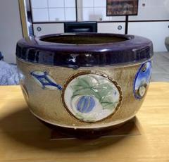 昔金魚　浮陶器　ヴィンテージ　レトロ 火鉢 金魚鉢 陶器製 ヴィンテージ 水漏れ有り レトロ - メルカリ