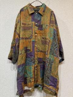RAYSBLEU レトロ 総柄 シャツ　オーバーサイズ　馬　柄シャツ　レーヨン