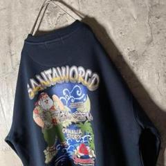 サンタワールド スウェット バックデカロゴプリント 沖縄 ネイビー L〜XL