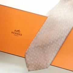 美品 エルメス HERMES ネクタイ シルク H織りタイ ファソネH H柄