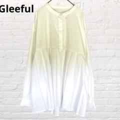 Gleeful グリーフル ♡オーバーシャツ ブラウス プリーツ 白 L 古着