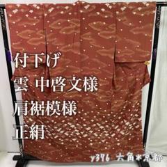 付下げ 雲 中啓文様 肩裾模様 正絹 y376