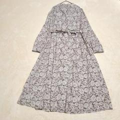 レリアン　フラワーレースプリント　トリボン　ロングシャツワンピース　サイズ7 レリアン フラワーレースプリント トリボン ロングシャツ