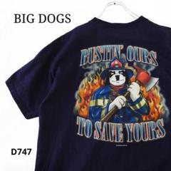 【00s】BIG DOGS ビッグドッグス 両面プリント Tシャツ ファイヤー