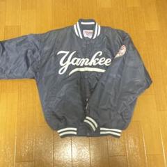 M 美品 韓国製 90s 緑 スターター ヤンキース ナイロン スタジャン 90s STARTERスターター MLB New York Yankees ニューヨーク
