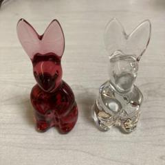 Baccarat バカラ　スウィングラビット 　2点セット 兎　うさぎ 置物