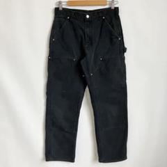 希少❗️早い者勝ち‼️カーハート ダブルニー USA製 雰囲気抜群 黒 W33L30 USA製 Carhartt Firm Duck Double-Front Work Dungaree 黒 30×32