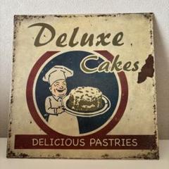 90’ブリキ　看板　インテリア雑貨　ヴィンテージ　アメリカン雑貨　ケーキ屋さんのサムネイル