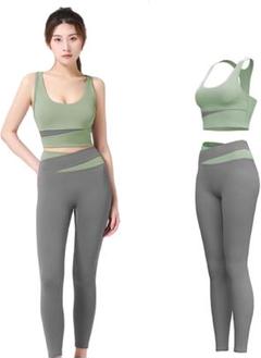 ヨガウェア スポーツウェア 上下セット レディース 2XL おしゃれ カップ付き