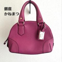 美品　銀座かねまつ　レザー　ハンドバッグ