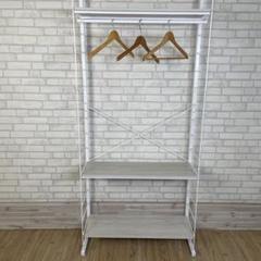 ニトリ Nポルダ 幅80cm ホワイトウォッシュ 棚板3枚+ハンガーポール ニトリ Nポルダ 幅80cm ホワイトウォッシュ 棚板3枚+ハンガー