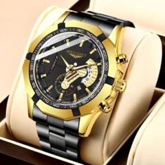 l53新品 クロノグラフ BOUGARET 腕時計 ラグジュアリー 黒ゴールド