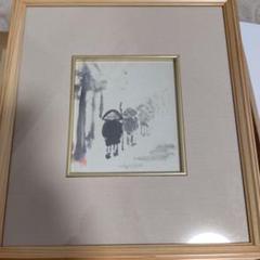 竹 水墨画 木製額縁付き 清志 作 竹 笹 笹の葉 松竹 水墨画 墨絵 色紙 額縁 - メルカリ