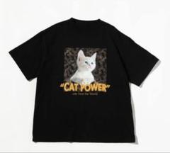 WCJダブルシージャパン CAT POWERキャットパワーTシャツ 猫ブラックF WCJダブルシージャパン CAT POWERキャットパワーTシャツ 猫