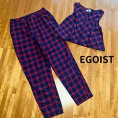 EGOIST エゴイスト 赤チェック タンクトップ セットアップ 7部丈パンツ