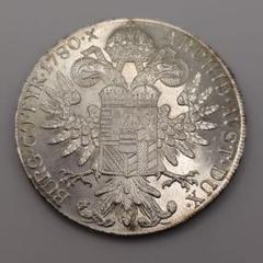 オーストリア 1ターラー 1780年 銀貨 au05 オーストリア帝国の実質的な女帝マリア・テレジアの1ターラー